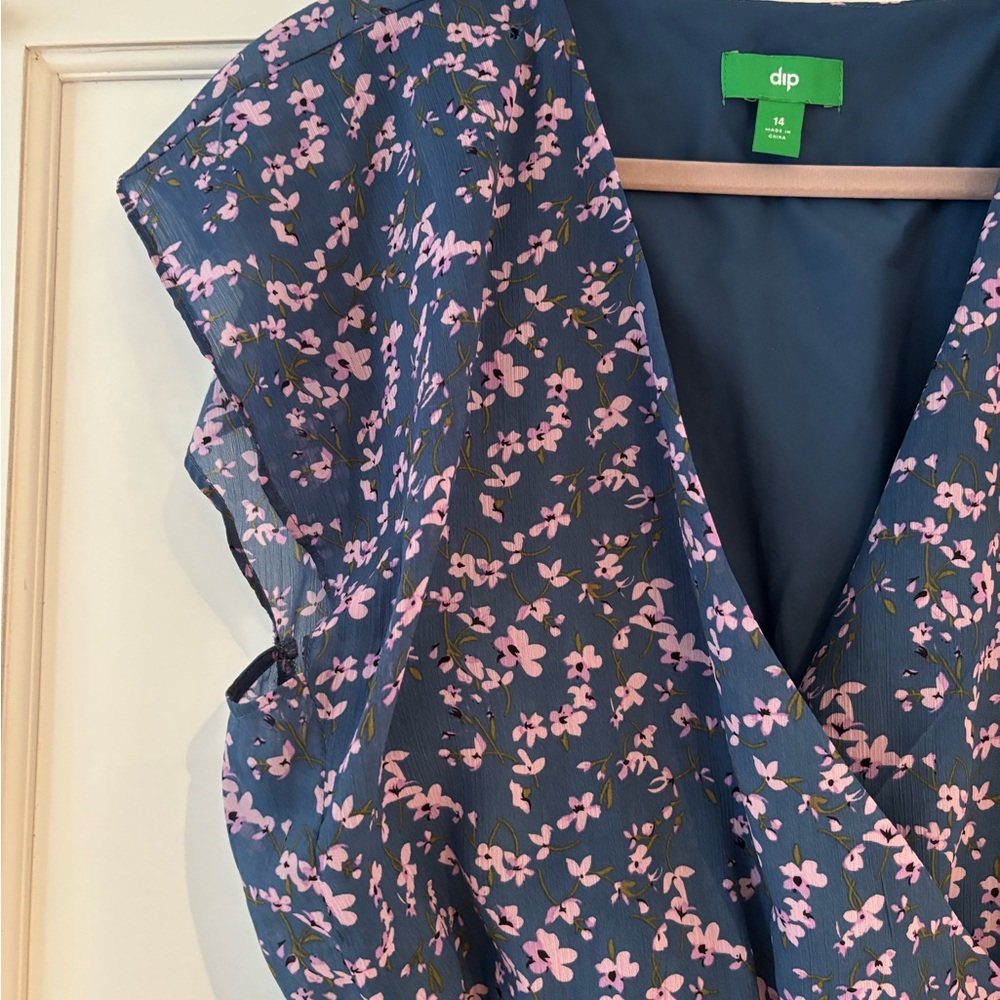 Dip Navy Floral Midi Dress